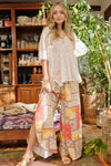 And The Why Printed Smocking Waist Side Slit Wide Leg Pants - DAVERRI FASHIONS