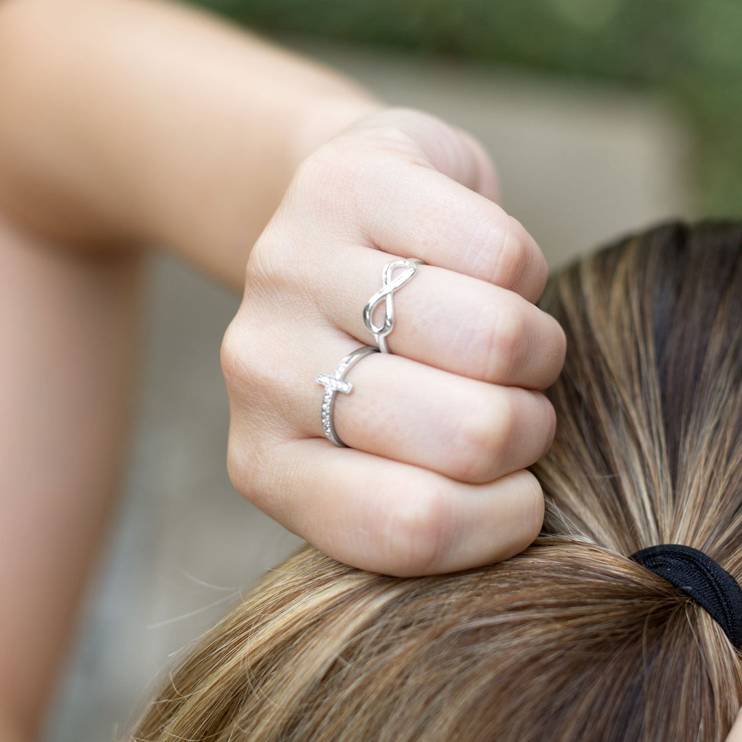 Polished Sterling Silver Infinity Ring Rings