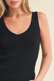 Aemi + Co Ribbed Wide Strap Knit Tank