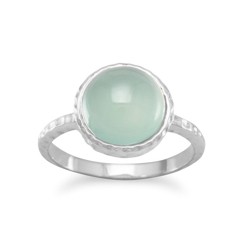 Cabochon Sea Green Chalcedony Ring Rings