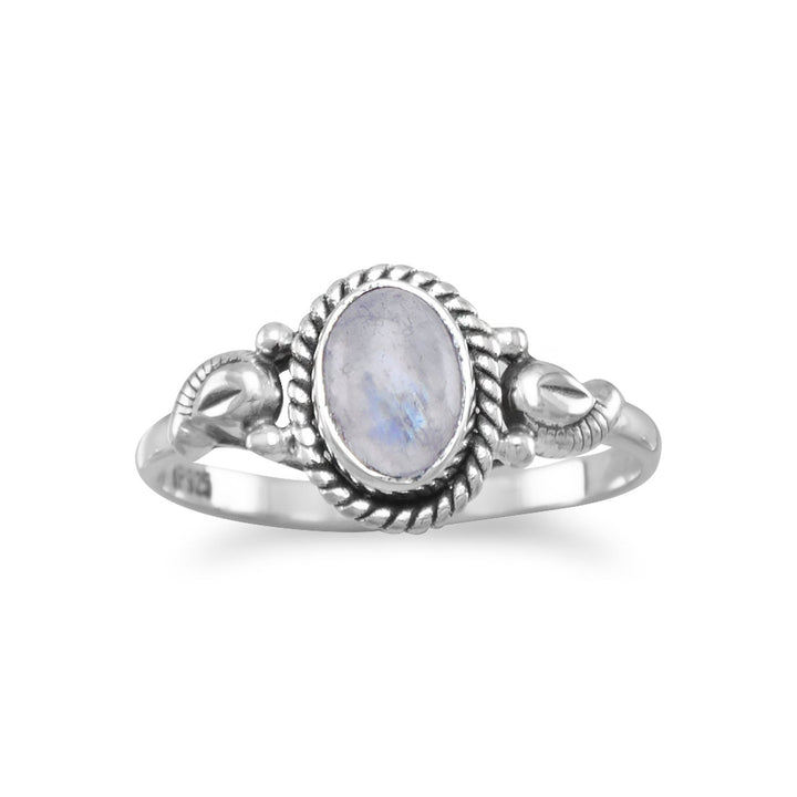 Oxidized Rainbow Moonstone Ring 9 Rings