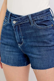 Judy Blue High Waist Criss-Cross Waistband Denim Shorts | Daverri Fashions