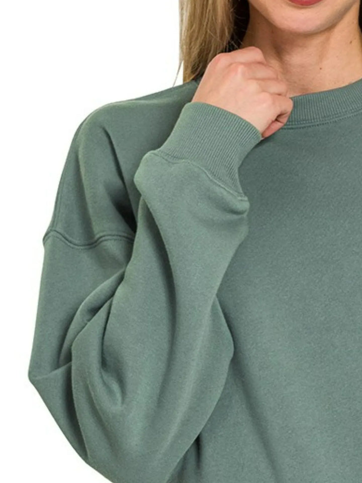 Zenana Fleece Round Neck Sweatshirts Sweatshirts