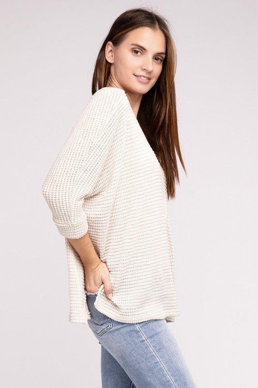 Zenana 3/4 Sleeve Hi-Low Top Shirts & Tops