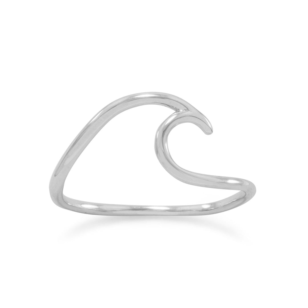 "Wave of Fresh Air" Rhodium Plated Wave Ring 9 Rings