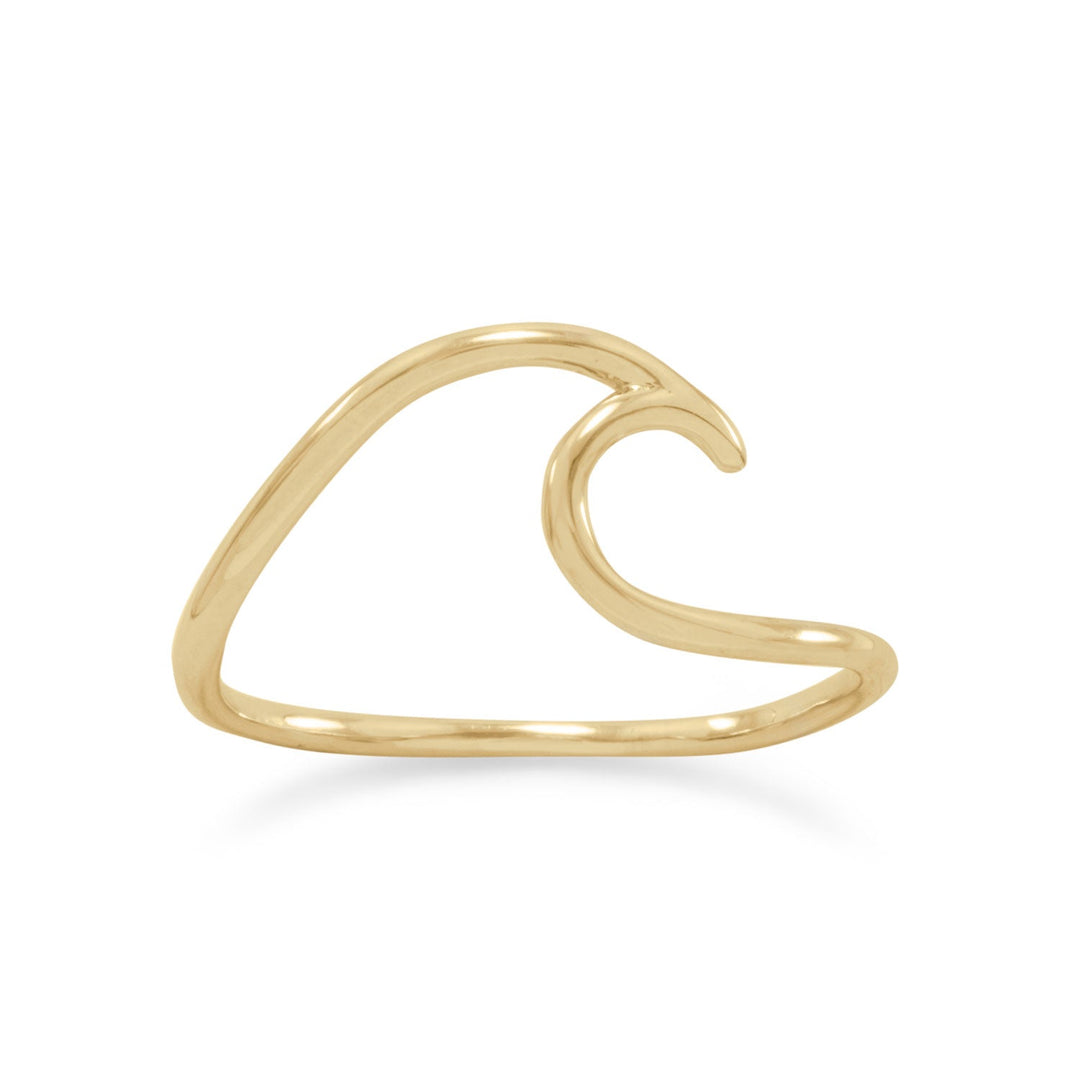 14 Karat Gold Plated Wave Ring 9 Rings