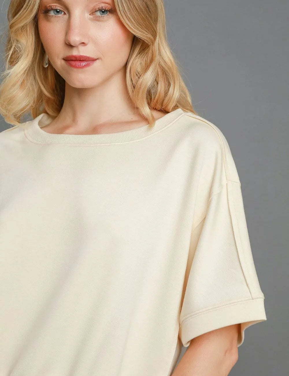 Umgee Full Size Lightweight Cropped Sweatshirt Plus Size | Daverri Fashions