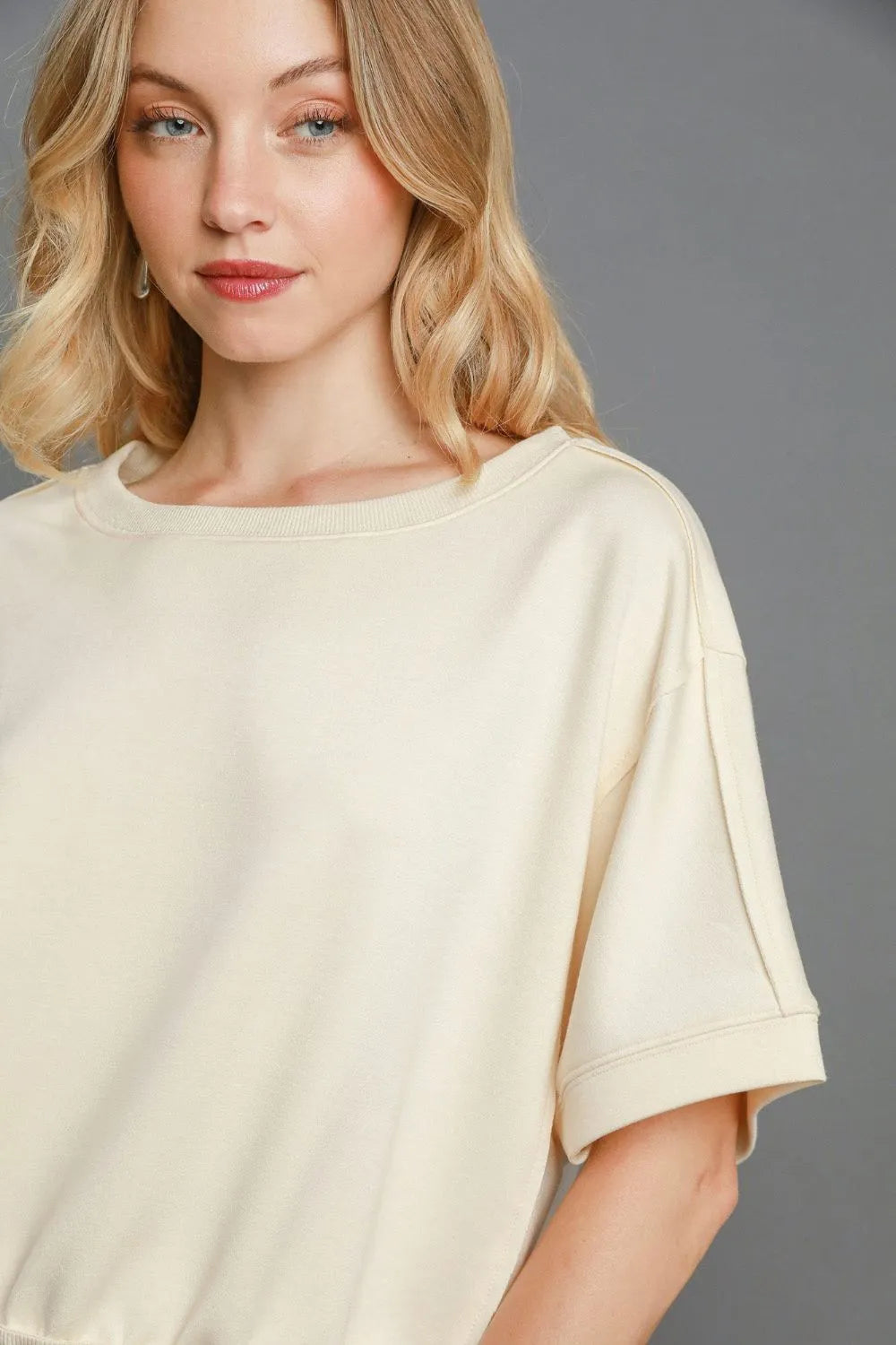 Umgee Full Size Lightweight Cropped Sweatshirt Plus Size | Daverri Fashions