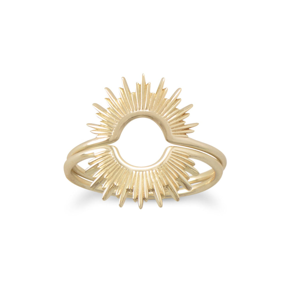 "Shine On!" 14 Karat Gold Plated Sunburst Ring Rings