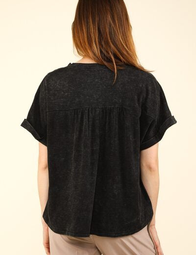 VERY J Nochted Short Sleeve Washed T-Shirt