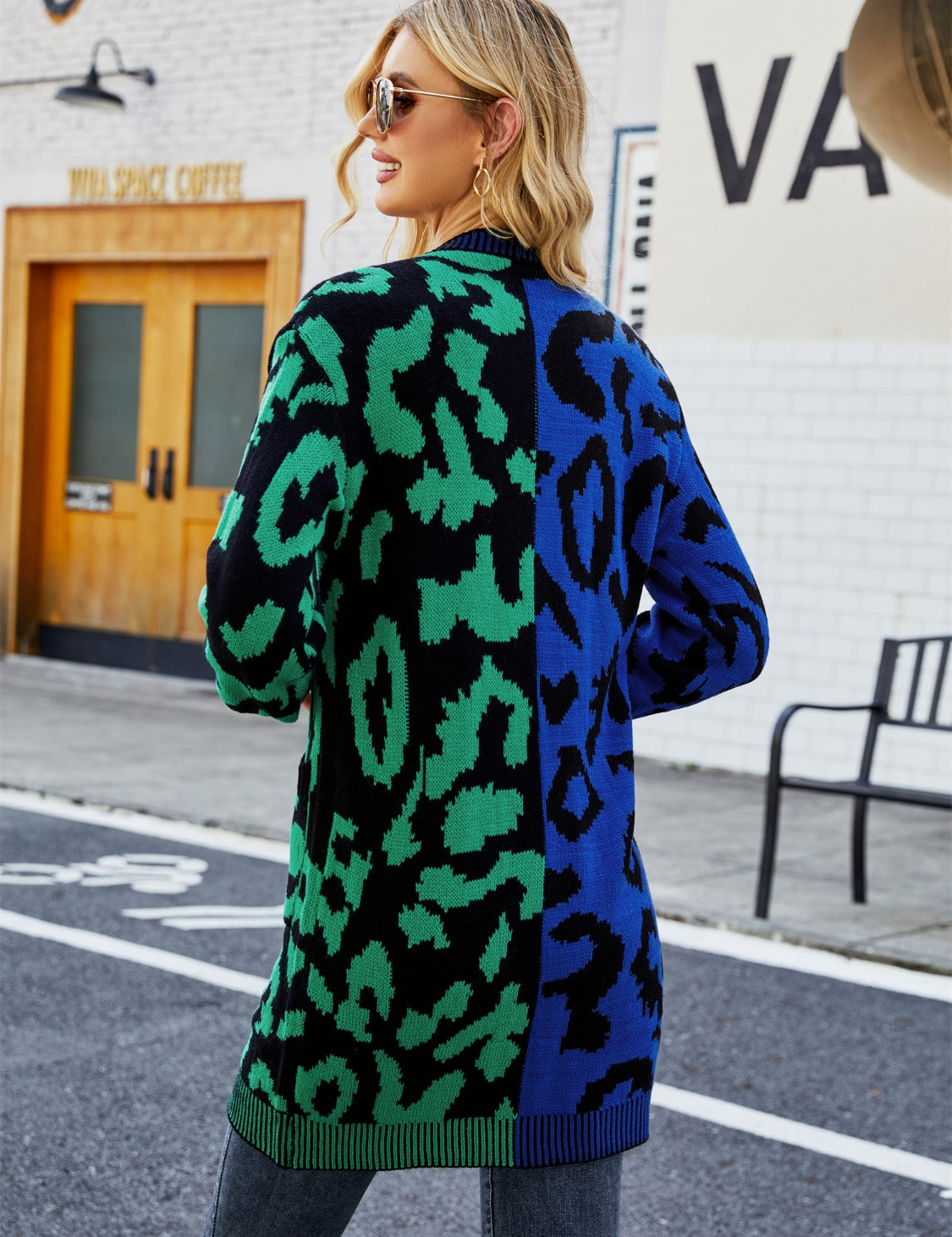 Angel Wings Leopard Button Down Longline Cardigan | Cardigans Daverri Fashions