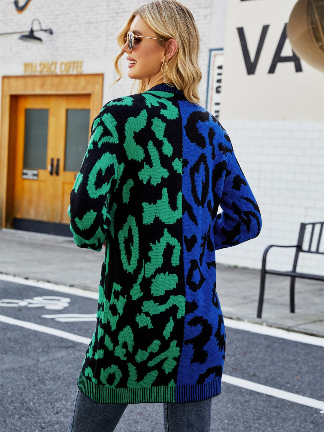Angel Wings Leopard Button Down Longline Cardigan | Cardigans Daverri Fashions