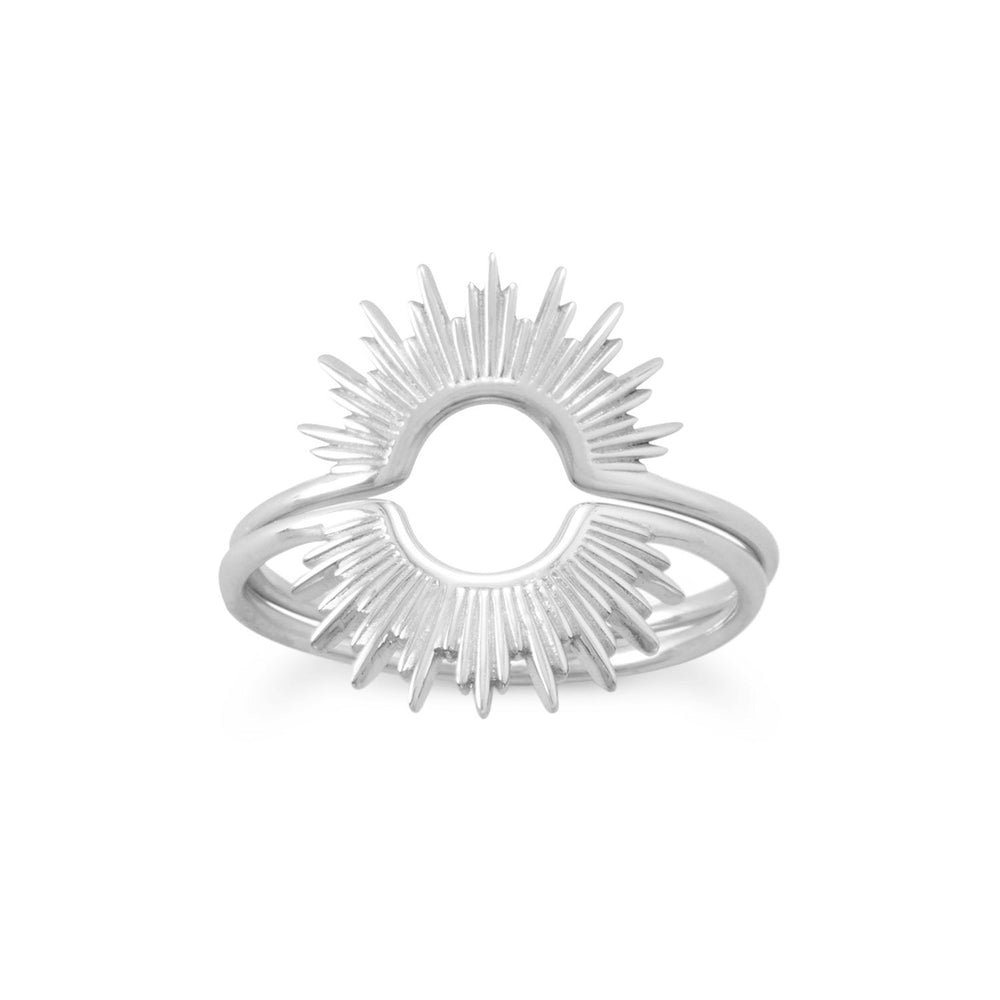 "Shine On!" Shiny Silver Sunburst Ring Rings