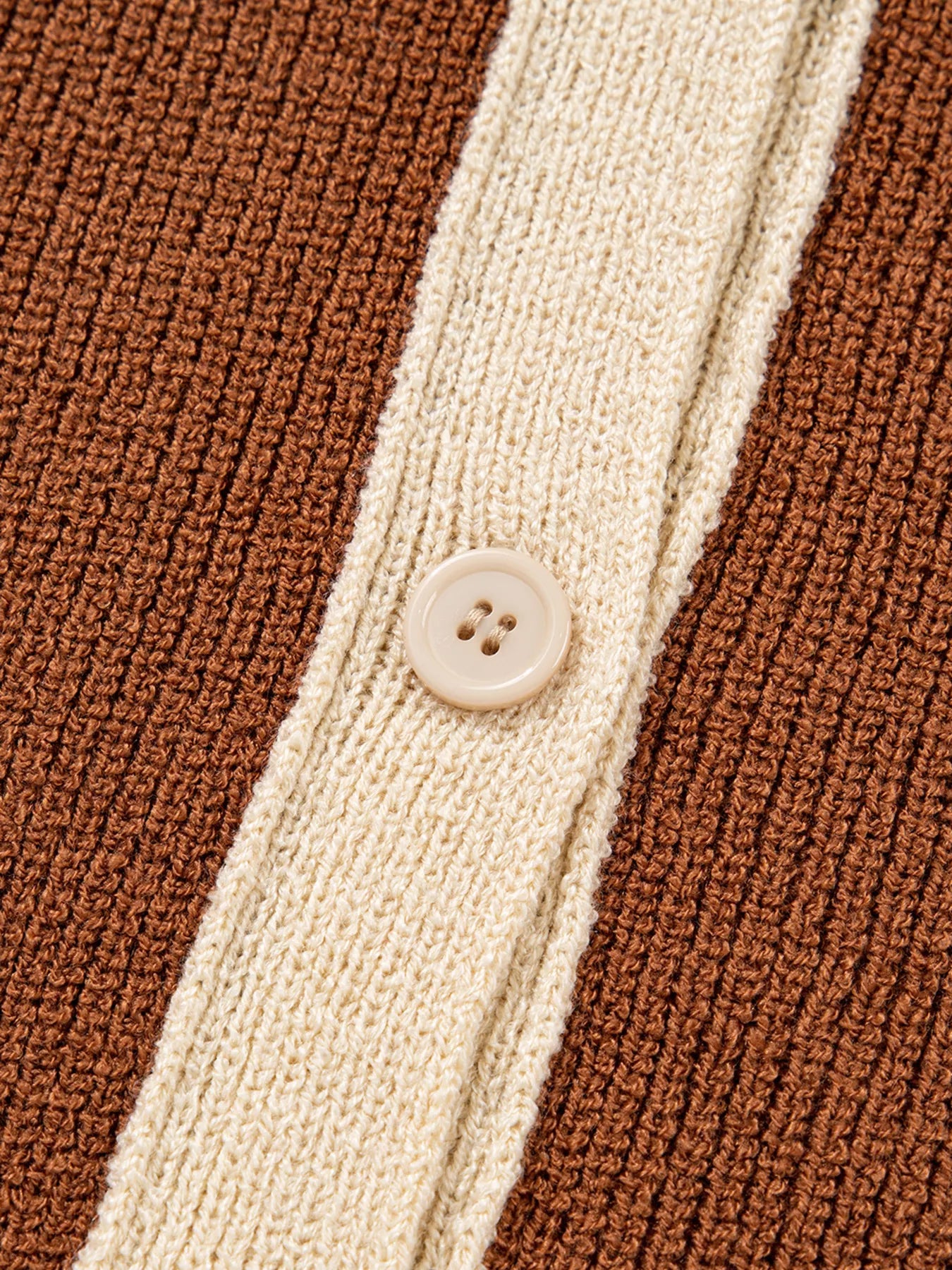 Contrast Knit V Neckline Cardigan | Cardigans Daverri Fashions
