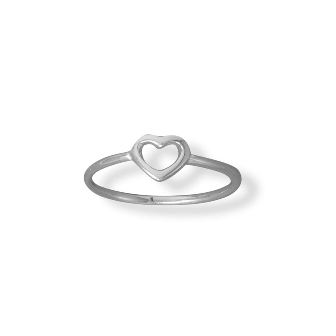 Polished Open Heart Ring 9 Rings