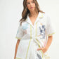 MABLE Embroidered Button Down Shirt and Shorts Set Outfit Sets