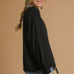 Umgee Full Size Linen Long Sleeve Top with Drawstring Plus Size - DAVERRI FASHIONS