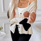 Heart Pattern Button-Up Cardigan - DAVERRI FASHIONS