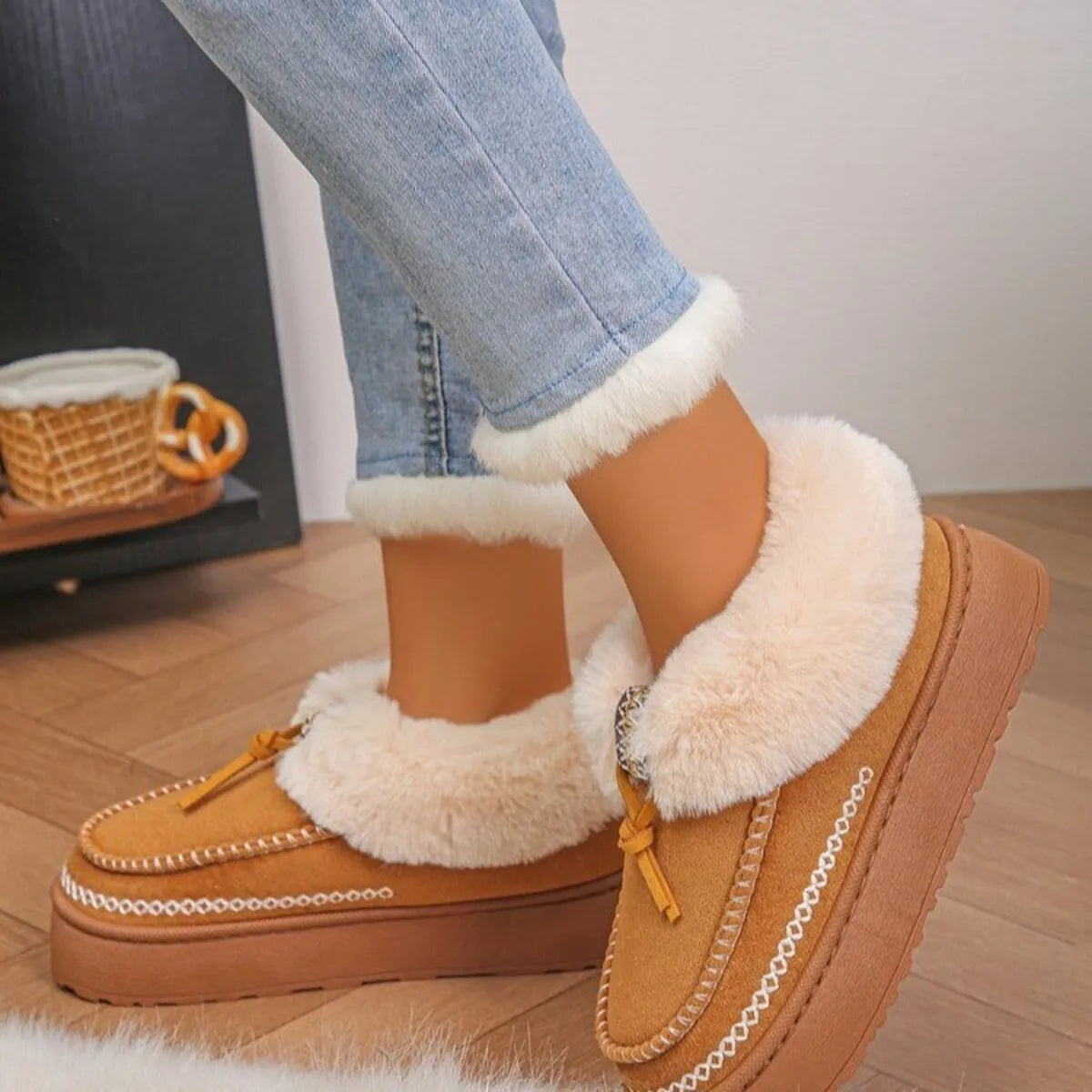 Cozy Fur-Lined Winter Platform Boots | Boots Daverri Fashions