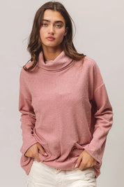 BiBi Piper Rib Double Pocket Turtle Neck Sweater | Sweaters Daverri Fashions