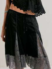Black Lace Detail Shorts | Shorts Daverri Fashions