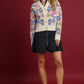 Umgee Floral Button-Up V-Neck Cardigan ECRU Cardigans