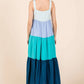 Woman in Mittoshop color block tiered pull-on maxi dress