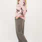 Bow Pattern Round Neck Loose Fit Sweater - DAVERRI FASHIONS