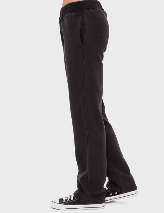 Mono B Elastic Waist Fleece Pants with Pockets | Daverri Fashions