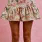SO ME floral print fit and flare mini skirt in pastel pink cream