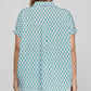She + Sky Full Size Printed Johnny Collar Short Sleeve Blouse Plus Size Blouses
