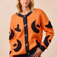 BiBi Halloween Witch Hat Moon Bat Artwork Cardigan - DAVERRI FASHIONS