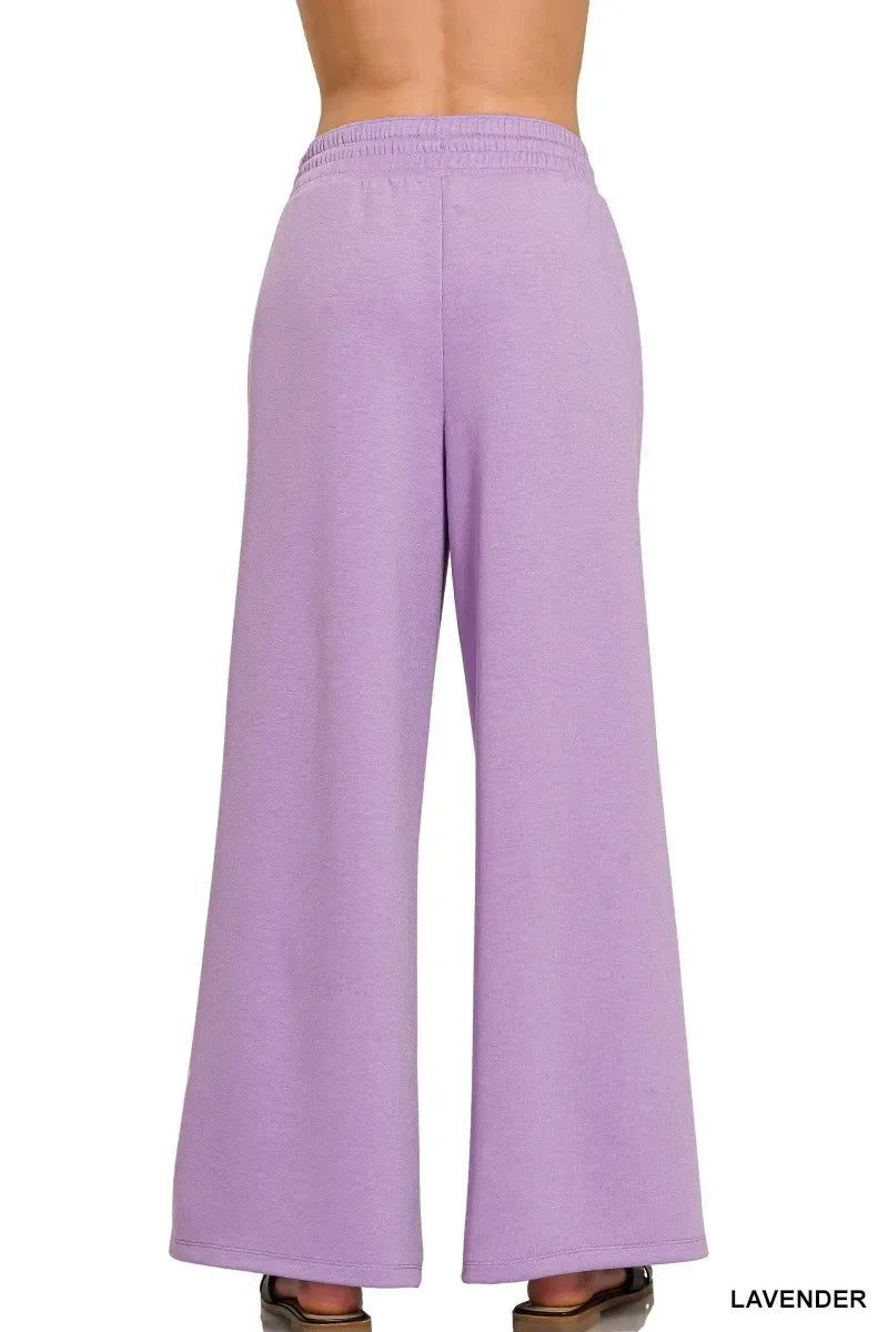 Zenana Scuba Drawstring Pants Lavender - DAVERRI FASHIONS