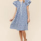 Haptics Double Ruffle Sleeve Dress with Side Pockets Knee Length Dresses