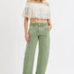 RISEN Full Size Tummy Control High Rise Crop Barrel Jeans Plus Size