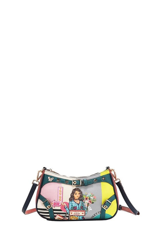 Nicole Lee USA Crescent Shaped Crossbody Bag Multicolor One Size