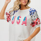 BiBi American Flag Theme Sequin Top - DAVERRI FASHIONS