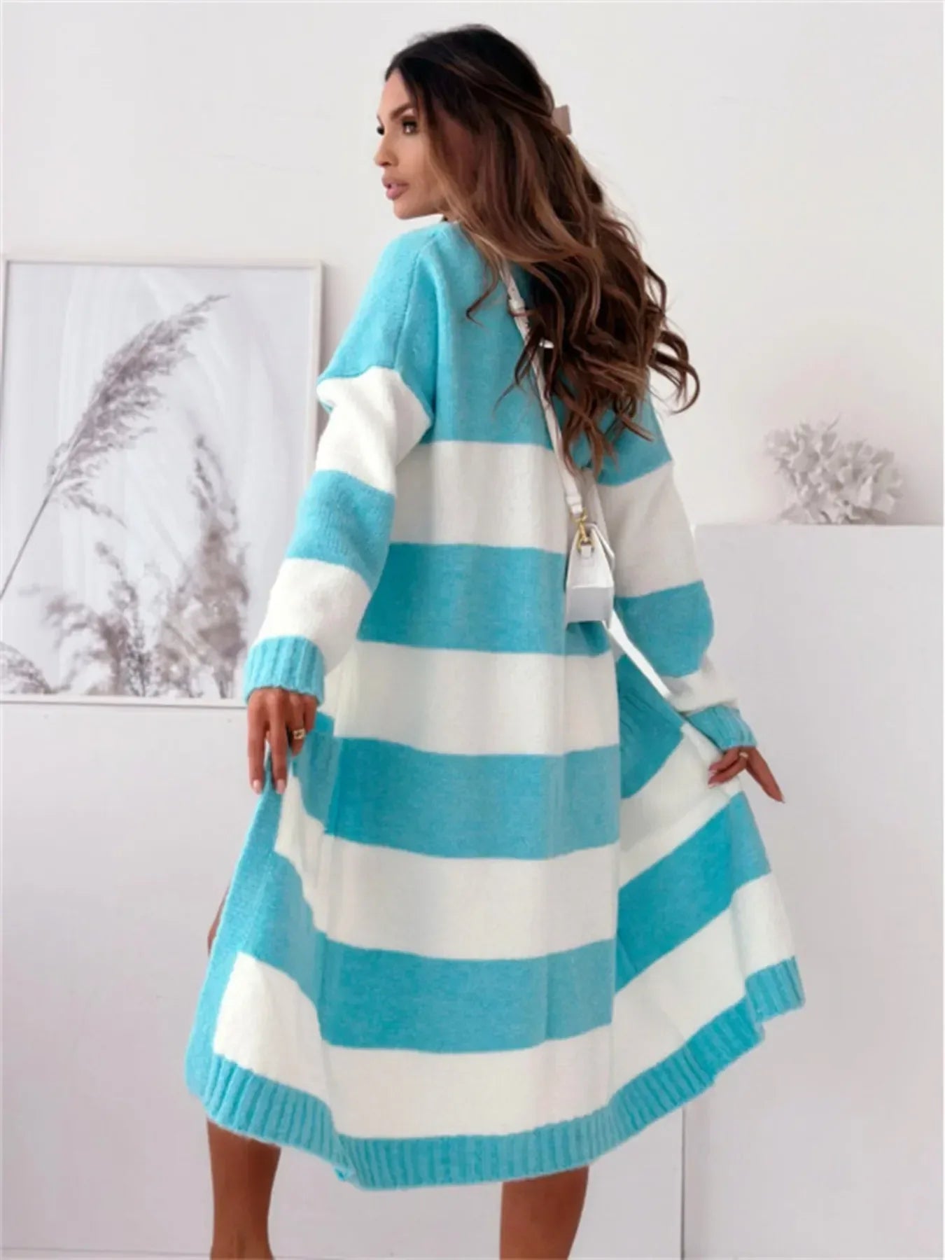 Color Block Open Front Cardigan - DAVERRI FASHIONS