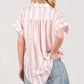 SAGE+FIG Multi Stripe Button Down Short Sleeve Shirt