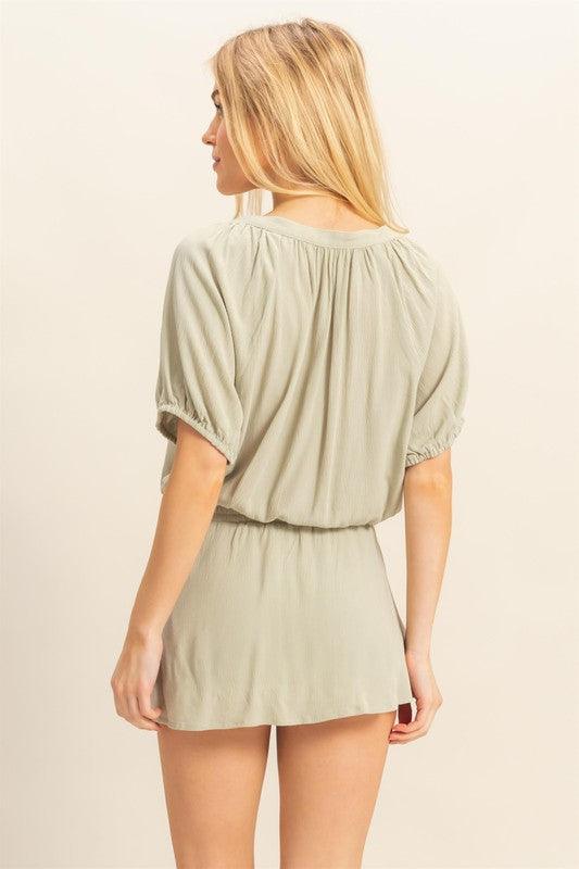 HYFVE Drawstring Hem Short Sleeve Top and Skort Set Short Sets