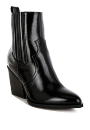 Black Cornus Pointed Toe Ankle Boots | Boots Daverri Fashions