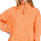 Zenana Acid Wash Fleece Quarter Zip Pullover Sweatshirt Sweatshirts