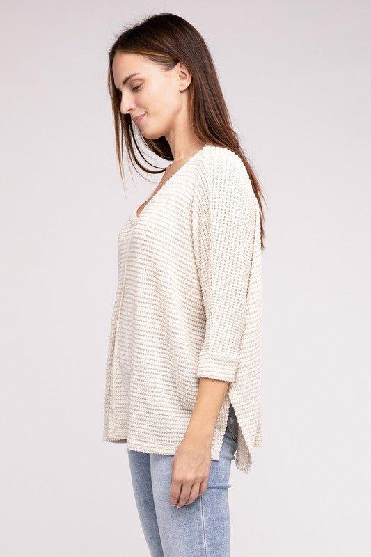 Zenana 3/4 Sleeve Hi-Low Top Shirts & Tops