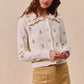 SO ME Collared Floral Embroidered Button Down Sweater Cardigan - DAVERRI FASHIONS