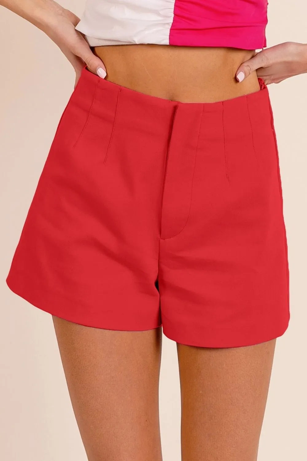 BiBi Cherry Bandless Tailored Shorts CHERRY Shorts