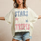 BiBi off-white oversized stars and stripes embroidered t-shirt