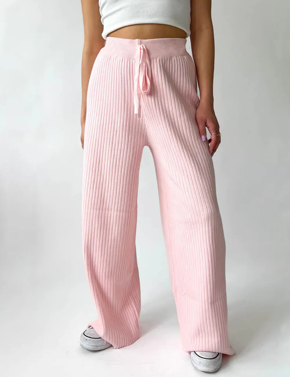 Ribbed Wide Leg Sweater Pants | Bottoms Daverri Fashions