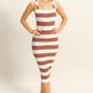 HYFVE Striped Scoop Neck Wide Strap Knit Dress Tank Dresses