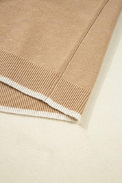 Ava Cuff Contrast Trim Sweater - DAVERRI FASHIONS