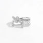Inlaid Zircon 925 Sterling Silver Crisscross Ring - DAVERRI FASHIONS